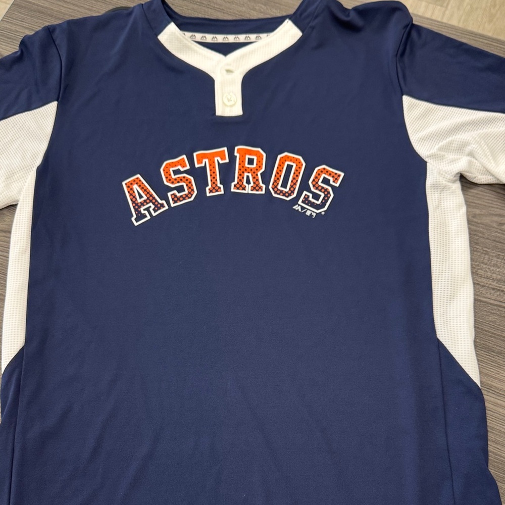 Majestic Astros Kids Navy and White Jersey